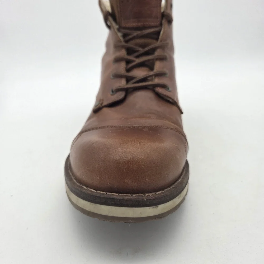 Bull Boxer Gelos Boots Mens Sz 12 Brown Leather Sherpa lining Chukka Military